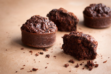 Chocolate oat bran muffins