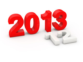 New year 2013 3d render illustration