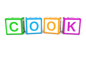 Cook on cubes 3d render illustration