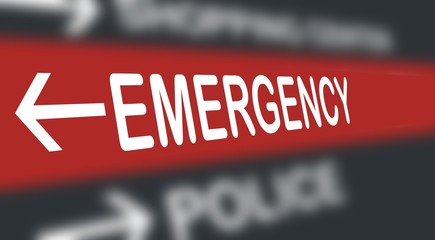 emergency (ER) - directional signs - Guide sign