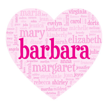 "BARBARA" Tag Cloud (i love you be my valentine card heart)