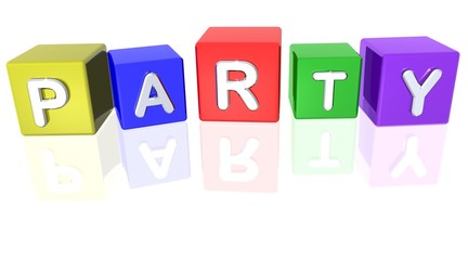 3D Bunte Würfel - Party II