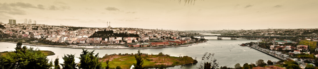 panorama golden horn at istanbul turkey