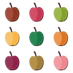 scrapbook apples on white background