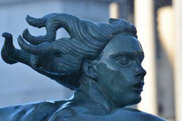 detail of fountain at trafalgar square