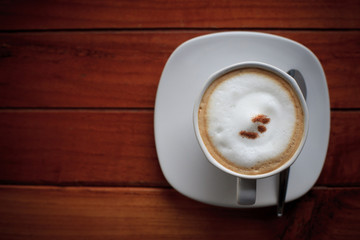 dress up of cappuccino coffee