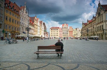 Relaks na wrocławskim rynku - obrazy, fototapety, plakaty
