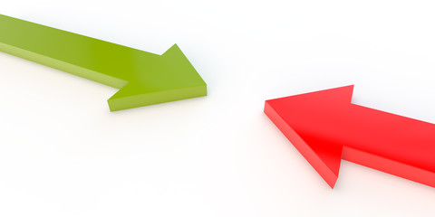 green and red arrows