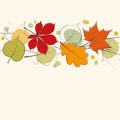 Autumn leaves card background