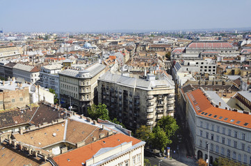 Blick von der Basilika Sankt Stephan ins Zentrum von Budapest