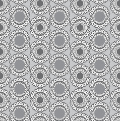 lacy floral seamless pattern grey background