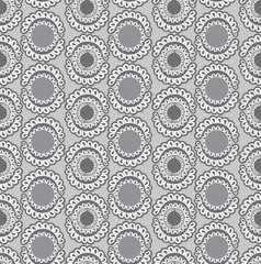 lacy floral seamless pattern grey background