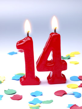 Birthday candle showing Nr. 14
