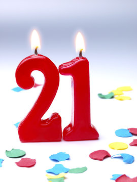 Birthday Candle Showing Nr. 21