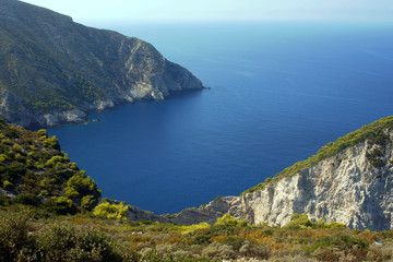 Fototapeta na wymiar klifowe wybrzeże greckiej wyspy Zakynthos