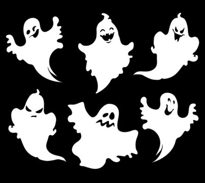 Set of halloween ghosts for design