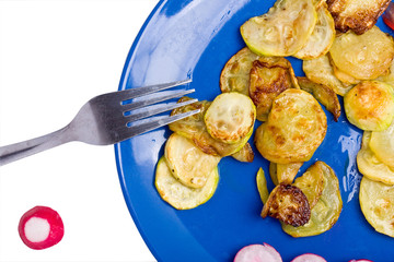 Pumpkin fries and a radish
