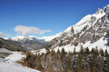 Mountain ridge in Elm region, Switzerland - 45424303
