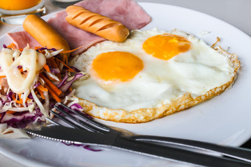breakfast with fried eggs