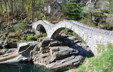 Ponte dei salti bridge in Lavertezzo, Switzerland