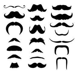 Set of mustache (mustache collection), retro style
