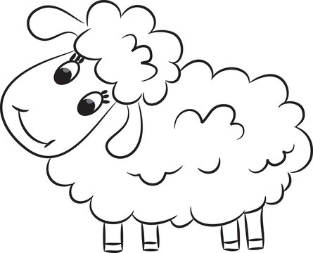 Cartoon sheep. Vector illustration