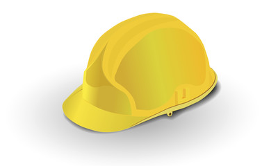 yellow construction helmet isolated