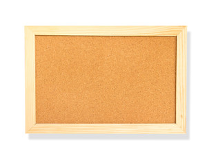 Fototapeta premium Empty memo cork board isolated on white background