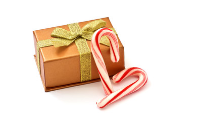 Traditional christmas candy and gift box
