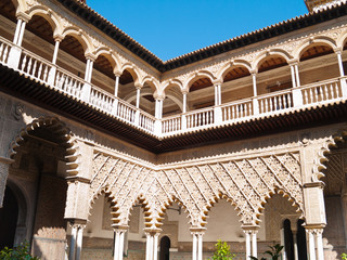 Obraz premium Patio de las Doncellas in Royal palace, Real Alcazar (built on 1