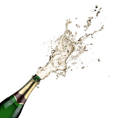 Close-up of champagne explosion - obrazy, fototapety, plakaty