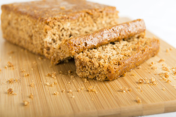 Parkin - Yorkshire parkin on a bamboo board. Bonfire Feast!