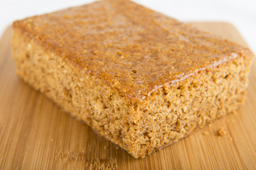 Parkin - Yorkshire parkin on a bamboo board. Bonfire Feast!