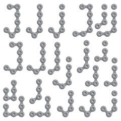 Abstract Letter J - Chain Sign Set