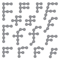 Abstract Letter F - Chain Sign Set