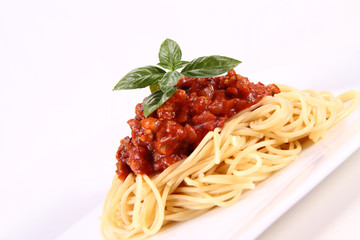 Spaghetti bolognese on a plate
