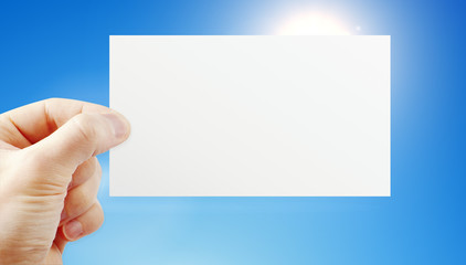 Fototapeta premium Hand holding paper