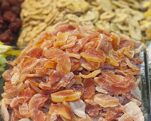 Dried fruits at a market stall