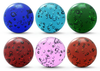Set of glass spheres