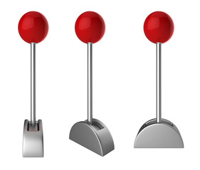 metallic switch on white background