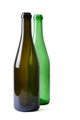 two empty champagne bottles