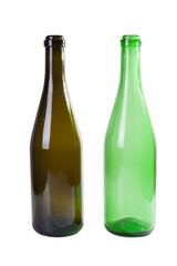 two empty champagne bottles