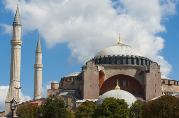 Fototapeta na wymiar View of the Hagia Sofia in Istanbul