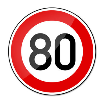 Verkehrsschild Geschwindigkeitsbegrenzung 80km/h