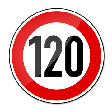 Verkehrsschild Geschwindigkeitsbegrenzung 120km/h