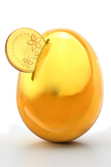 Golden money box nest egg
