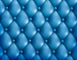 Blue button-tufted leather background. Vector