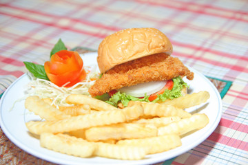 Fired chicken burger