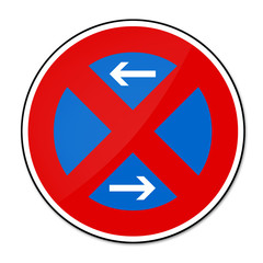 Verbotsschild - absolutes Halteverbot rechts und links