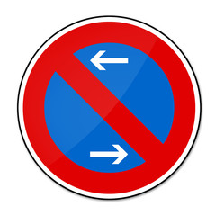 Fototapeta premium Verbotsschild - Halteverbot links und rechts